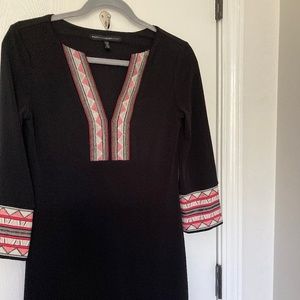 WHBM Embroidered V-neck Shift Dress Size XXS